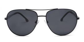 Black Aviator Full Rim Metal Sunglasses