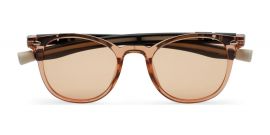 ROUND PEACH UNISEX SUNGLASSES FOR KIDS WITH BROWN TEMPLE