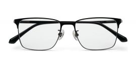 Zenith Titanium Full Rim Rectangle Spectacles with Black Frame
