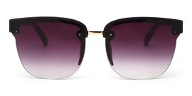 Black Clubmaster Half Rim with Gradient Black UV Sunglasses for Women