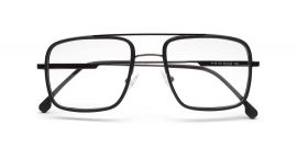 Black Full-Rim Matte Square Frame Glasses for Men