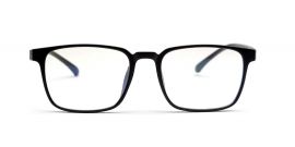 Black Full-Rim Rectangle Eyeglasses for Men