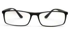 Black Glossy YourSpex Flex Rectangle Eyeglass for Men