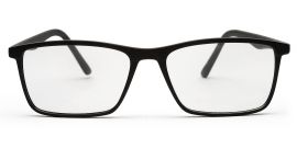 Black Matte YourSpex Flex Rectangle Eyeglass for Men