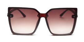 Brown Large Square UV Sunglass for Women
