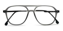 Light Grey Full-Rim Square Eyeglasses for Men