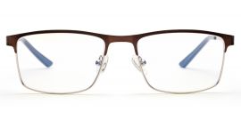 Copper Gold Rectangle Eyeglasses for Men