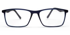 Dark Blue Matte YourSpex Flex Rectangle Eyeglass for Men