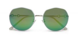 Blue-Green Mirrored Oval 400UV Protected Sunglasses For Women