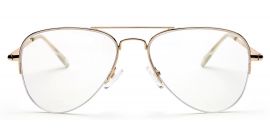 Gold Half-Rim Aviator Eyeglasses for Men and Women