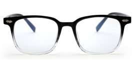 Gradient Black and Transparent Square Eyeglasses for Men and Women