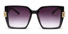 Gradient Black Square UV 400 Polarised Sunglass for Women
