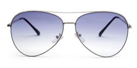 Silver Frame Gradient Blue Aviator UV Sunglass for Men and Women
