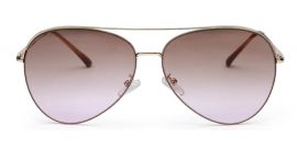 Golden Gradient Brown Pink Aviator UV Sunglass for Men and Women
