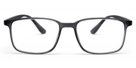 Grey Glossy YourSpex Flex Rectangle Eyeglass for Men