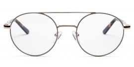 Grey Gold Round Eyeglasses for Men and Women
