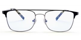 Grey Matte Rectangle Eyeglasses for Men