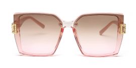 Light Brown Pink Square UV Sunglass for Women