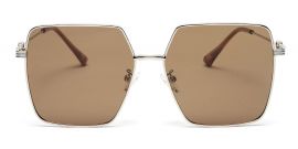 Brown Large Square UV Protection Sunglass for Women