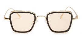 Light Brown Square Shaped UV Sunglass - Power Sunglasses | Yourspex