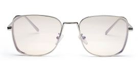 Silver Metal Square UV Sunglass for Women and Men