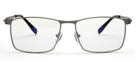 Silver Titanium Rectangle Eyeglasses for Men