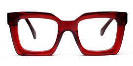 Thick Red Spectacles Frames Square Full Rim Acetate Frame for Men & Women
