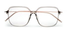 Large Square Transparent Glasses Mens with Rose Gold Temple