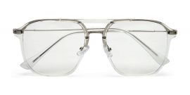 Transparent Irregular Silver Simple Glasses for Men