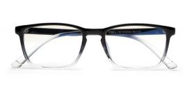 Transparent Black Gradient Rectangle Eyeglasses for Men