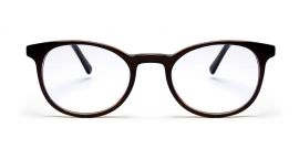 Dark Brown Oval Shape Acetate Designer Unisex Eyeglass Frames