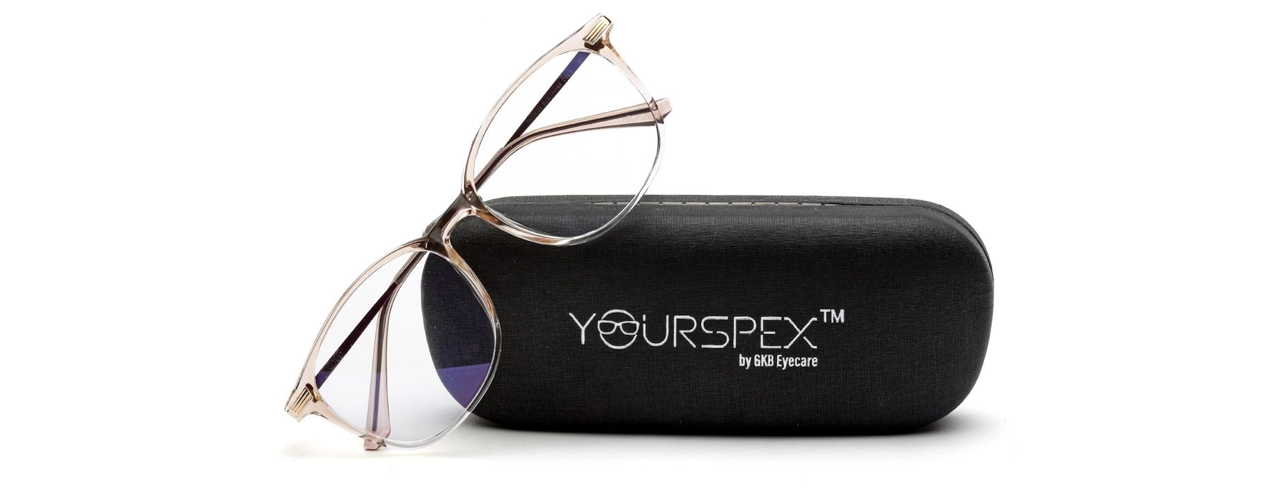 Gradient Transparent Beige Square Eyeglass for Women