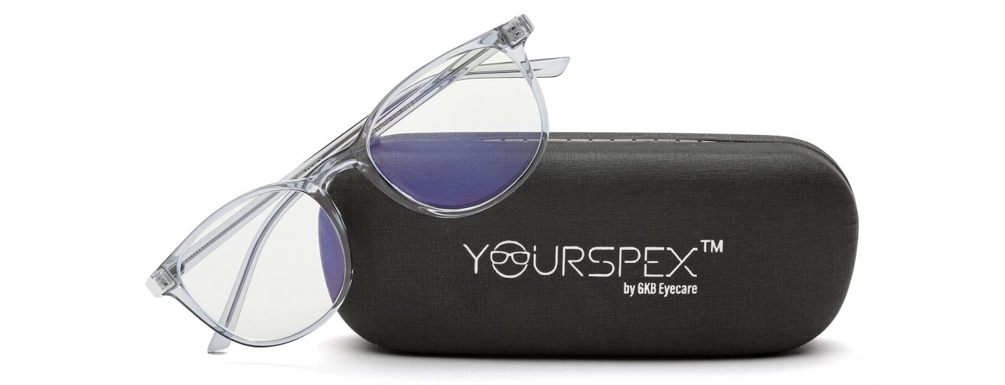 Transparent Blue Oval Eyeglasses for Men and Women