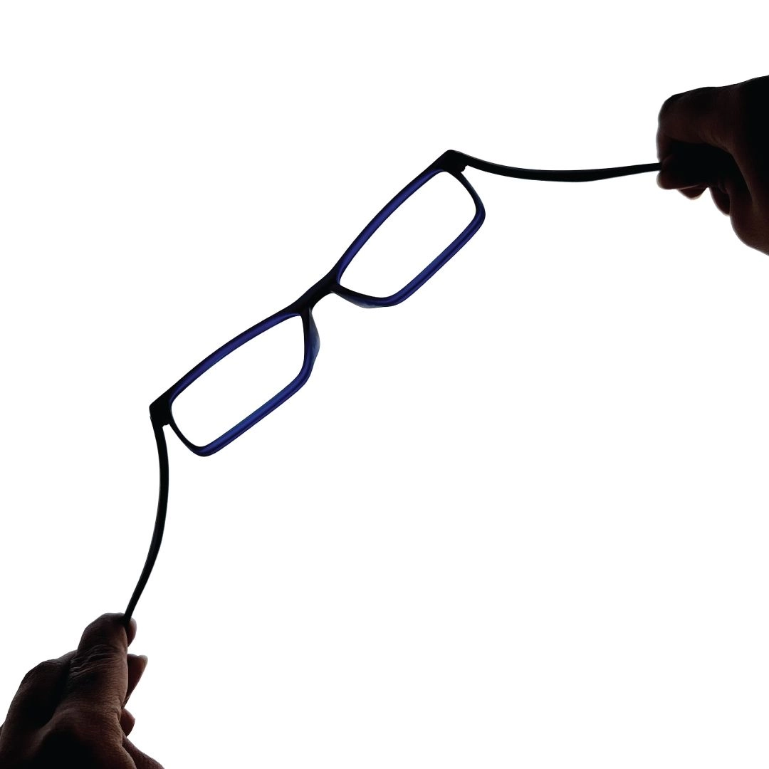 Black Glossy YourSpex Flex Rectangle Eyeglass for Men